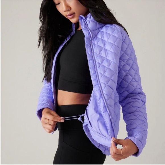 Athleta Women's Purple Whisper Featherless Puffer Jacket Size XS - Picture 2 of 11